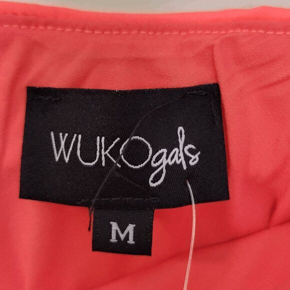 Wuko gals NWT Satin Midi Skirt Pull on Coral Size Medium - Picture 3 of 6